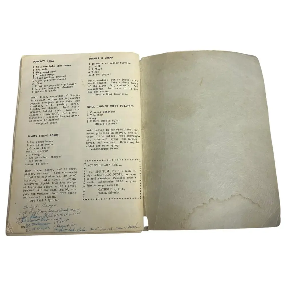 Vintage 1957 Holy Family Parish Cookbook Eisenhower Recipes Silver Jubilee Rare